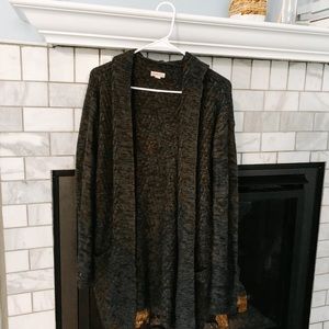 Long knit cardigan sweater